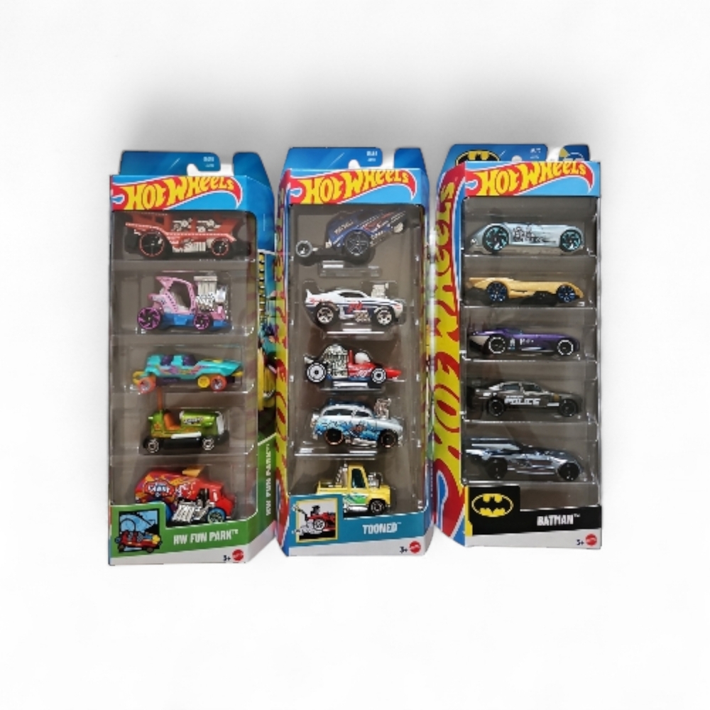 Hot Wheels Multi-Pack Toy Cars - Blue, Black, White